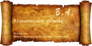 Bienenstock Aladár névjegykártya